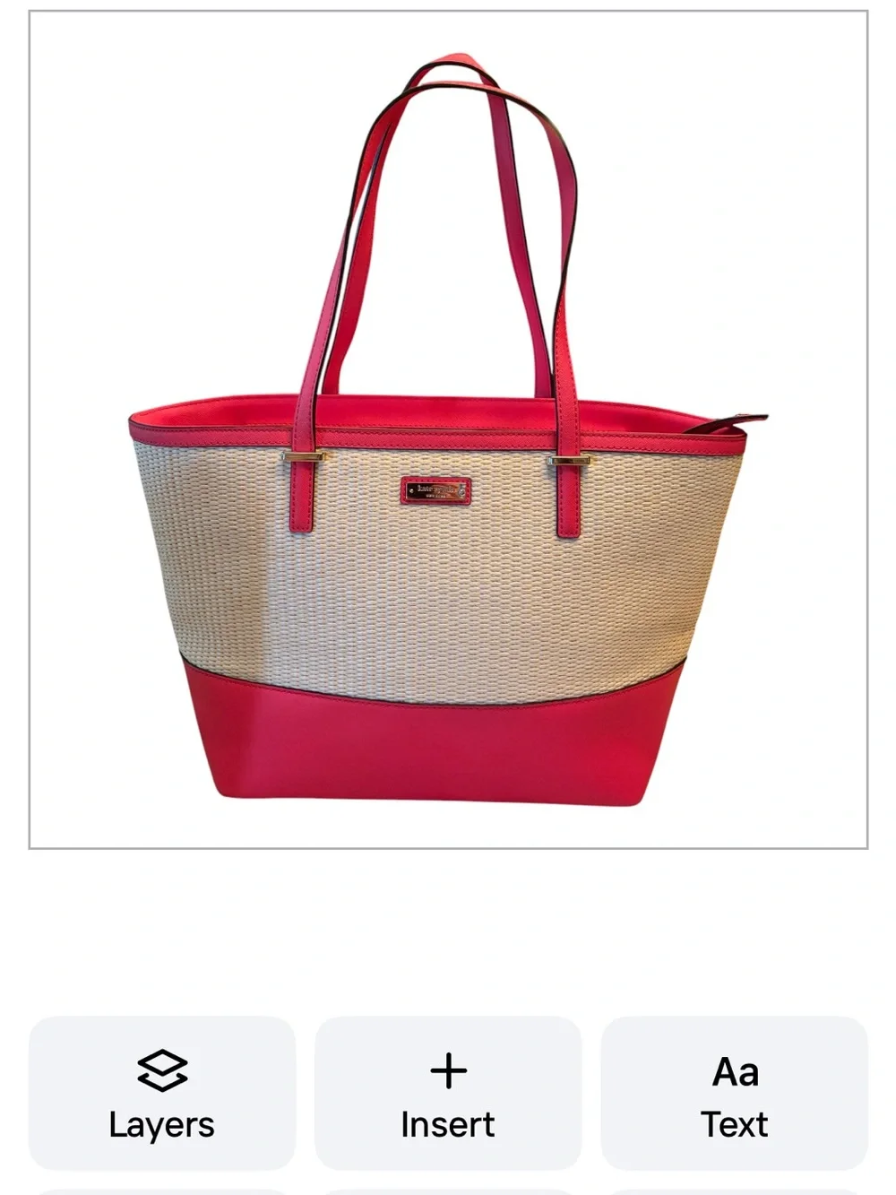 Kate Spade Leather and Straw Tote